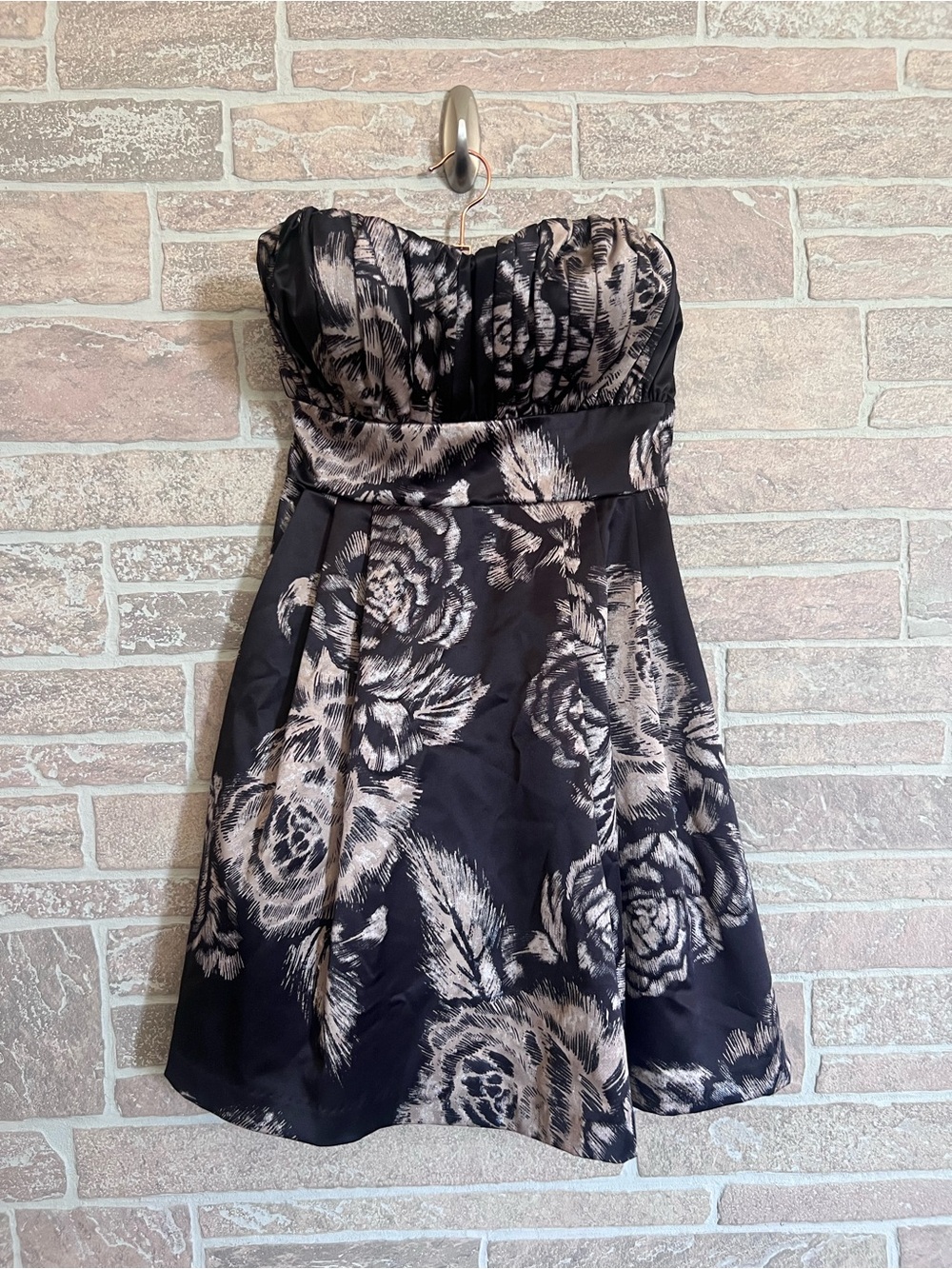 Guess Strapless Floral Mini Dress